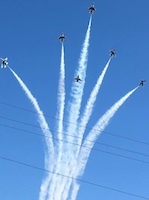 Thunderbirds flyover Daytona International Speedway for Daytona 500 / Headline Surfer