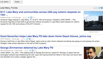 9/11 trumps Zimmerman in Lake Mary / Headline Surfer