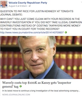 Volusia County GOP Facebook posting attack using Gov. Scott face / Headline Surfer®