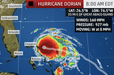 Hurricane Dorian over the Bahamas / Headline Surfer