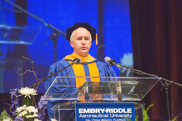 Blue Origins President Rob Meyerson gave the commencement address to Enbry-Riddle Aeoronautical University grads at the Daytona campus / Headline Surfer