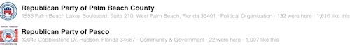 GOP Florida website pages use elephant symbol not the governor / Headline Surfer®