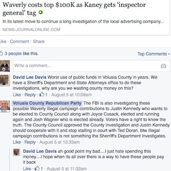 Volusia County GOP Facebook attack using Gov. Scott image / Headline Surfer®