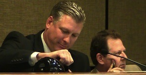 NSB Mayor Adam Barringer with ex-Commissioner Jim Hathaway / Headline Surfer
