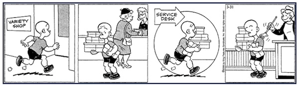 Classic Henry newspaper comic strip / Headline Surfer
