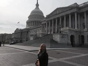 Dana Doughrrty at the Capitol Building in Washington DC / Headline Surfer®
