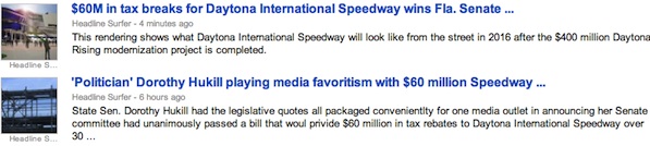 Daytona International Speedway stories trend online / Headline Surfer®
