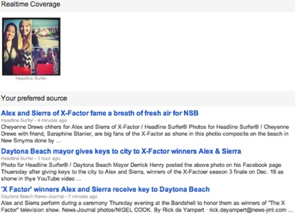 Internet newspaper coverage on Alex & Sierra very popular / Headline Surfer®