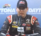 Kyle Busch in post-race conference after winning 2014 truck race at Daytona / Headline Surfer®