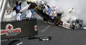 Cars airborne in 2013 Nationawide race at Daytona International Speedway / NASCAR photo / Headline Surfer