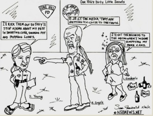 Oak Hill Police scandal in editorial cartoon / Headline Surfer 