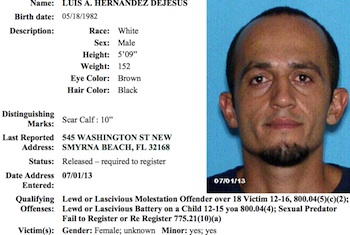 Profile of captured sex offender Luis DeJesus in New Smyrna Beach, FL / Headline Surfer