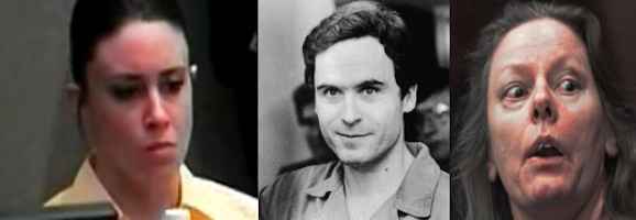 Casey Anthony, Ted Bundy, Aileen Wuornos / Headline Surfer