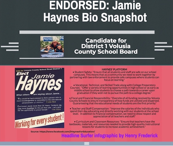 Jamie Haynes Endorsed snapshot bio / Headline Surfer Infographic