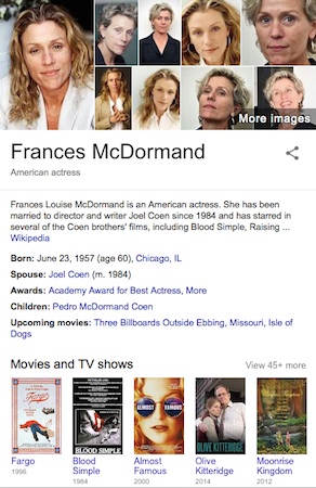 Actress Frances McDormand, birthday, June 23 / Headline Surfer