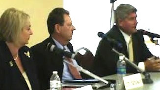 Deb Denys, Jim Hathaway, Justin Kennedy in 2012 debates / Headline Surfer