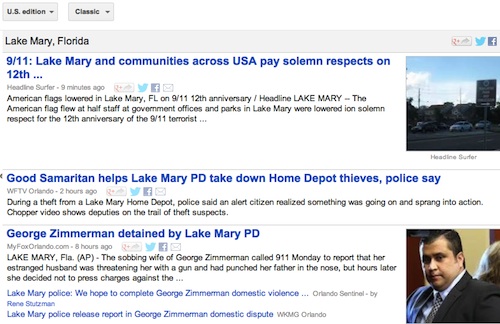 9/11 coverage trumps Zimmerman saga in Lake Mary / Headline Surfer