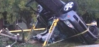 Wrecked Ford Focus where two teens killed in Deltona / Headline Surfer®