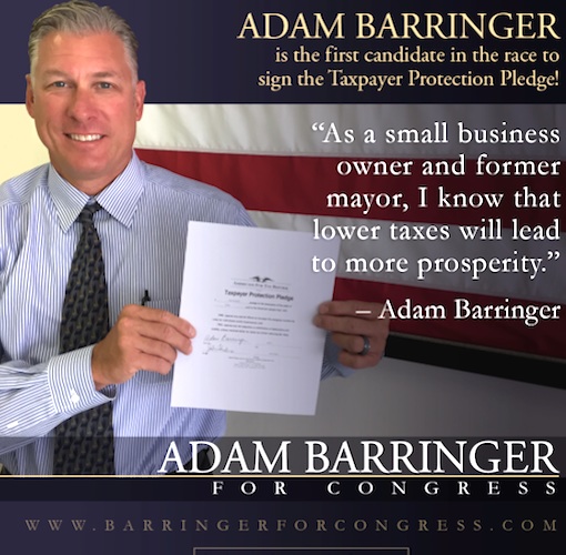 Congressional candidate Adam Barringer makes tax pledge while conveniently forgetting he raised taxes as NSB mayor while not paying his own / Headline Surfer®