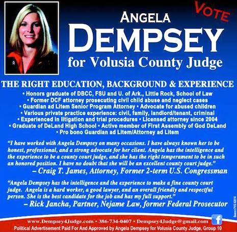 Angela Dempsey for county judge resume / Headline Surfer®