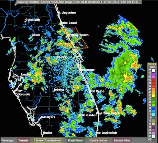 Doppler radar shows lot of rain over Daytona and the Coke Zero 400 race / Headline Surfer®