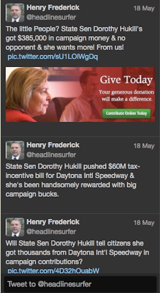 State Sen. Dorothy Hukill pushed Speedway tax incentives & got big campaign bucks / Headline Surfer