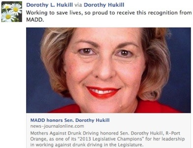 Dorotyhy Hukill's self-promotion on Facebook / Headline Surfer®