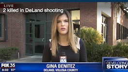 Fox 35 Orlando news crew gewts no information from DeLand PD regarding double homicide shooting / Headline Surfer