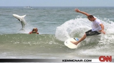 Kem McNair's photo of a shark jumping in New Smyrna Beach / Headline Surfer®