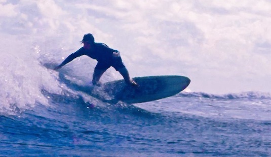 Kem McNair in 1971 surfing the Inlet in New Smyrna Beach, FL / Headline Surfer