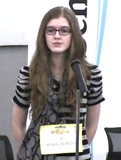 Mary Horton, 13, of Melbourne, FL was in the National Spelling Bee / Headline Surfer®