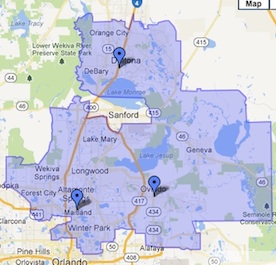 Map of Congressman John Mica's district in Florida / Headline Surfer®