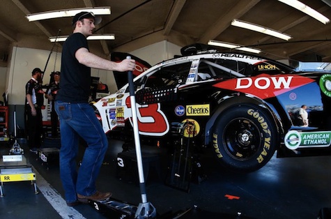 Austin Dillon oversees work done on his No. 3 racing car in advance of Sunday's Daytona 500 / Headline Surfer®