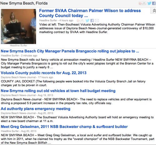 Internet newspaper dominates New Smyrna Beach news coverage / Headline Surfer