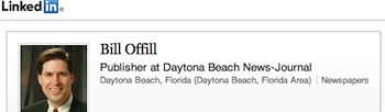 Daytona Beach News-Journal Publisher Bill Ofill & Medallion of Excellence / Headline Surfer®