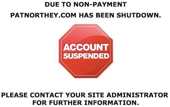 Pat Northwy campaign website suspended for non-payment / Headline Surfer®