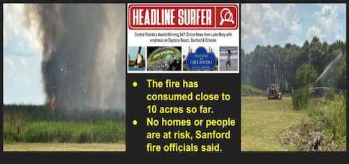 40. Brush Fires near Lake Jessup / Top 100 stories off 2025 / Headline Surfer 