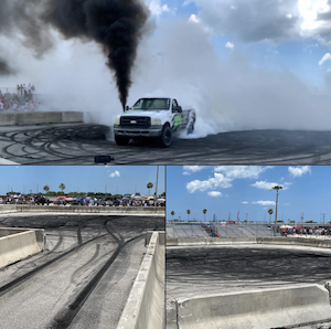 Big Truck burnouts at Daytona International Speedway / Headline Surfer