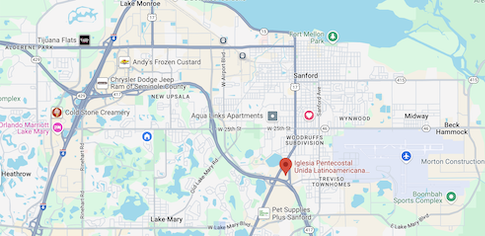 Locator Map / Ipul Pentecostal Church in Sanford, FL / Headline Surfer