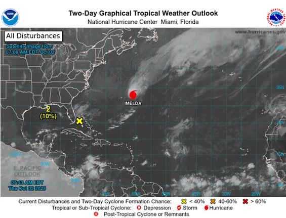Tropical storms in the Atlantic Ocean near Central Florida / Headline Surfer
