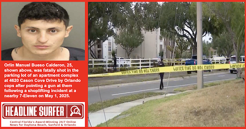 Olin Calderon fatally shot in Orlando by cops after gun pointing / Headline Surfer 